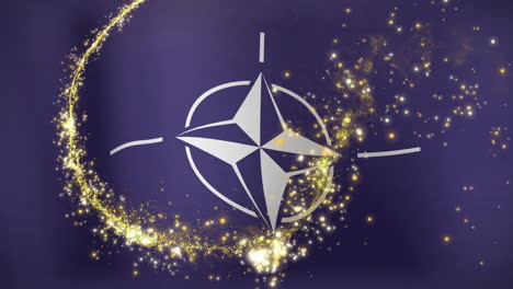animation of light spots over flag of nato