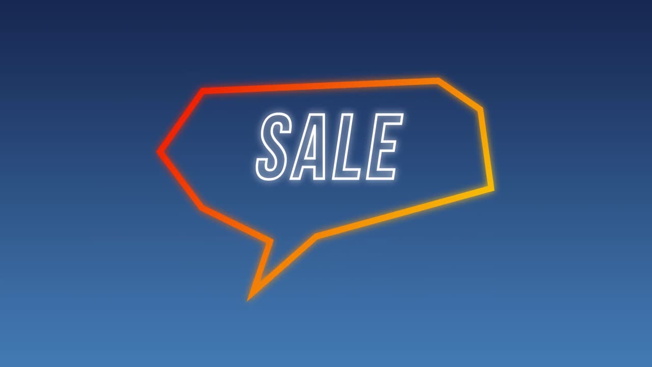 어두운 회색 배경에 오렌지색 음성 거품 판매 그래픽 4k