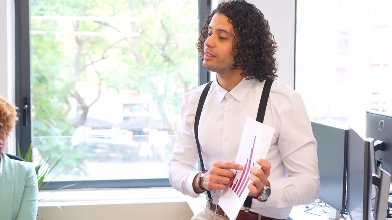 Business meeting with a presentation