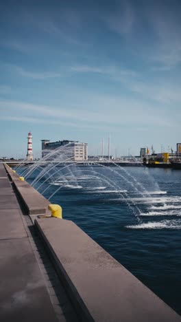 Vertical-view-of-Malmo's-harbor