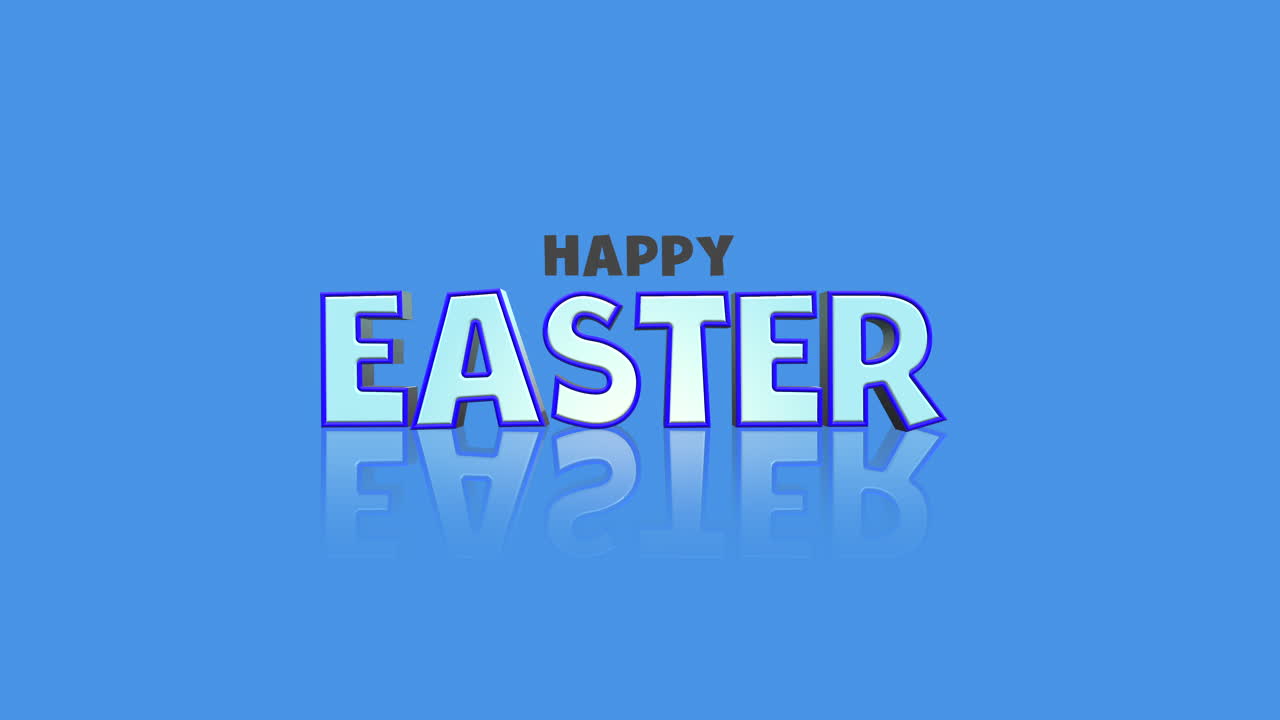 Allegro augurio di Pasqua con design curvo su sfondo blu