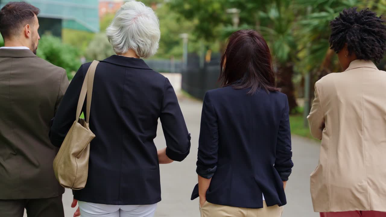 Business people walking down the street