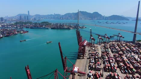 commercial port terminal of hong kong, aerial view