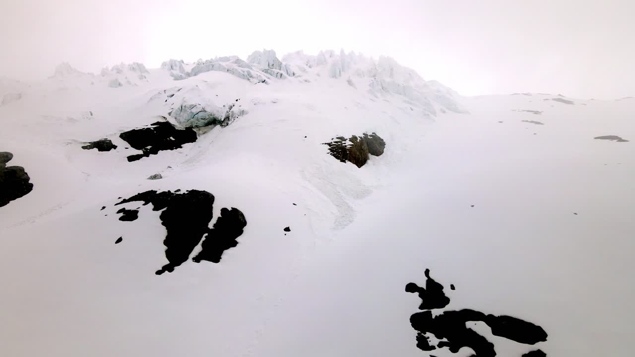 Aerial take from a mountain in the swiss Alps, nearby the Diablerets region