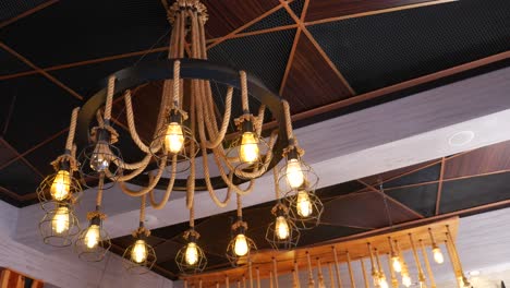 rustic rope chandelier with edison bulbs