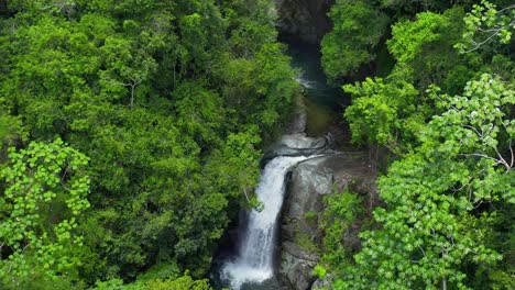 impresionante vista de una de las cascadas de los saltos de jima en bonao, republica dominicana