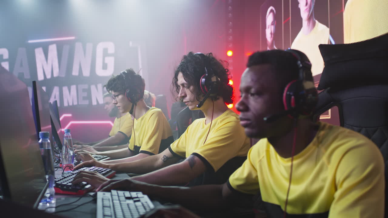 Esports gaming tournament with professional gamers