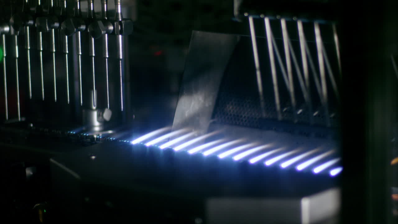 Pharmaceutical industry. Sterile ampoules sealing with fire