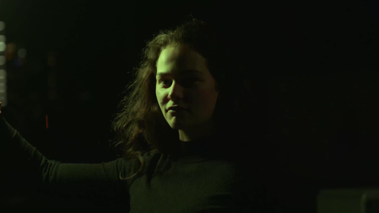 Rebel Girl with Bengalo - Close - Slow Motion