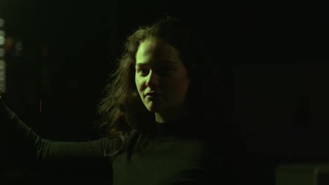 rebel girl with bengalo - close - slow motion