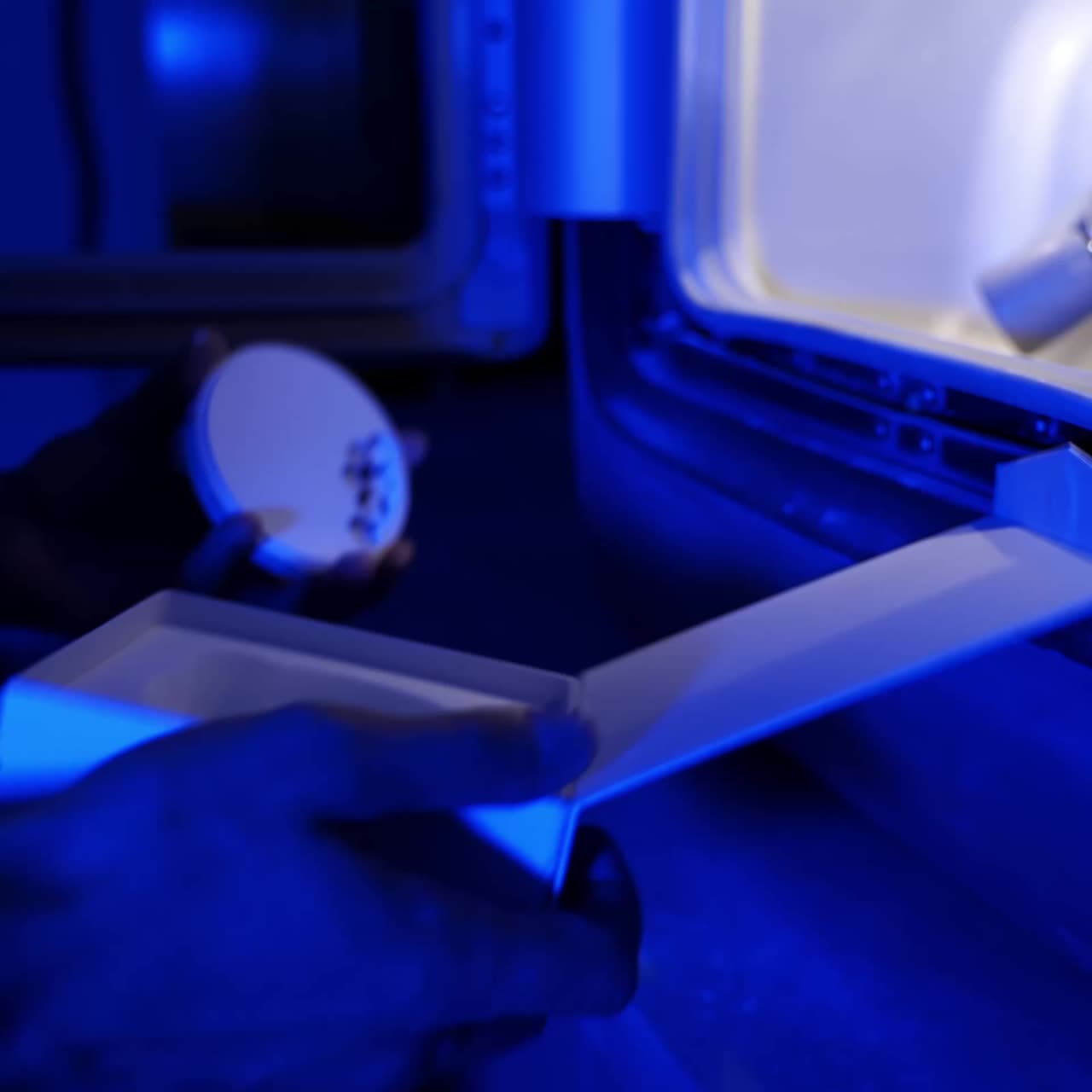 Making dental crowns at lab. Orthodontist making model of jaw on computer at lab