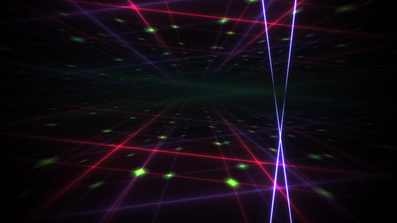 Griglia futuristica astratta con linee e punti al neon luminosi