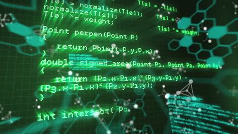 animation of scientific data processing over black background