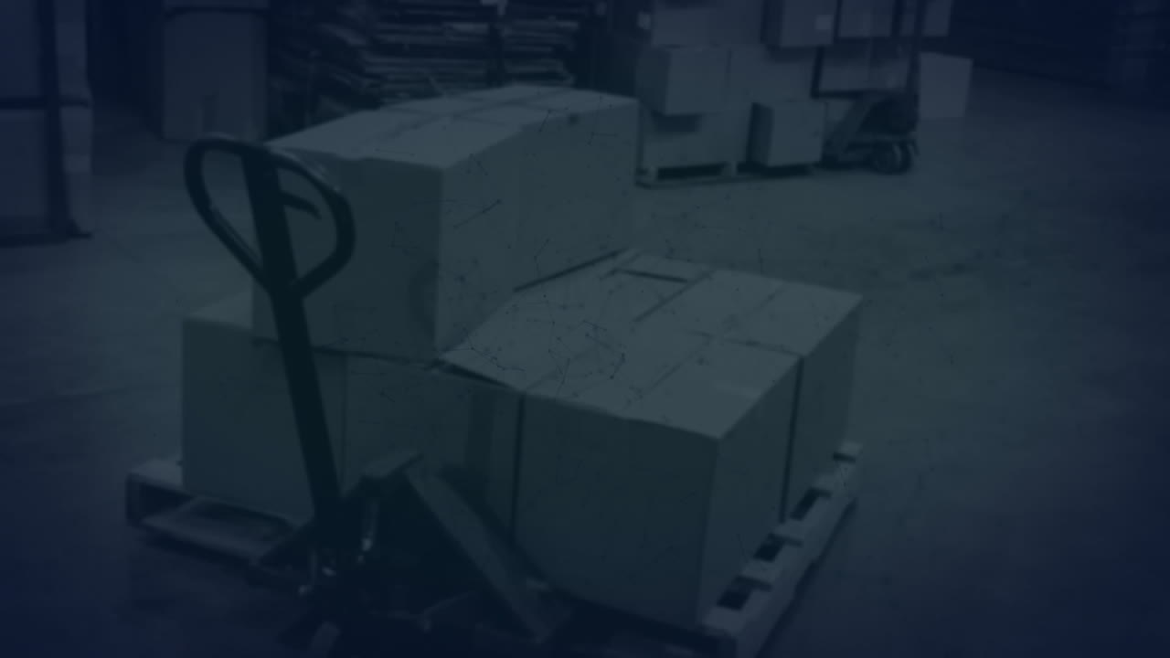 анимация сети соединений через склад