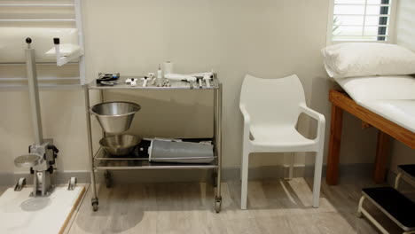 medical equipment and supplies in prosthetic lab, ready for patient care