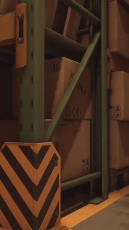 close-up view of a warehouse storage area