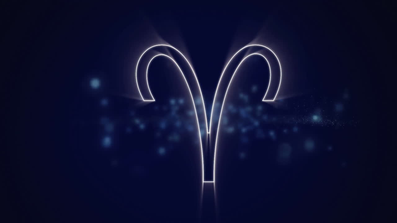 el signo del zodiaco de aries en púrpura