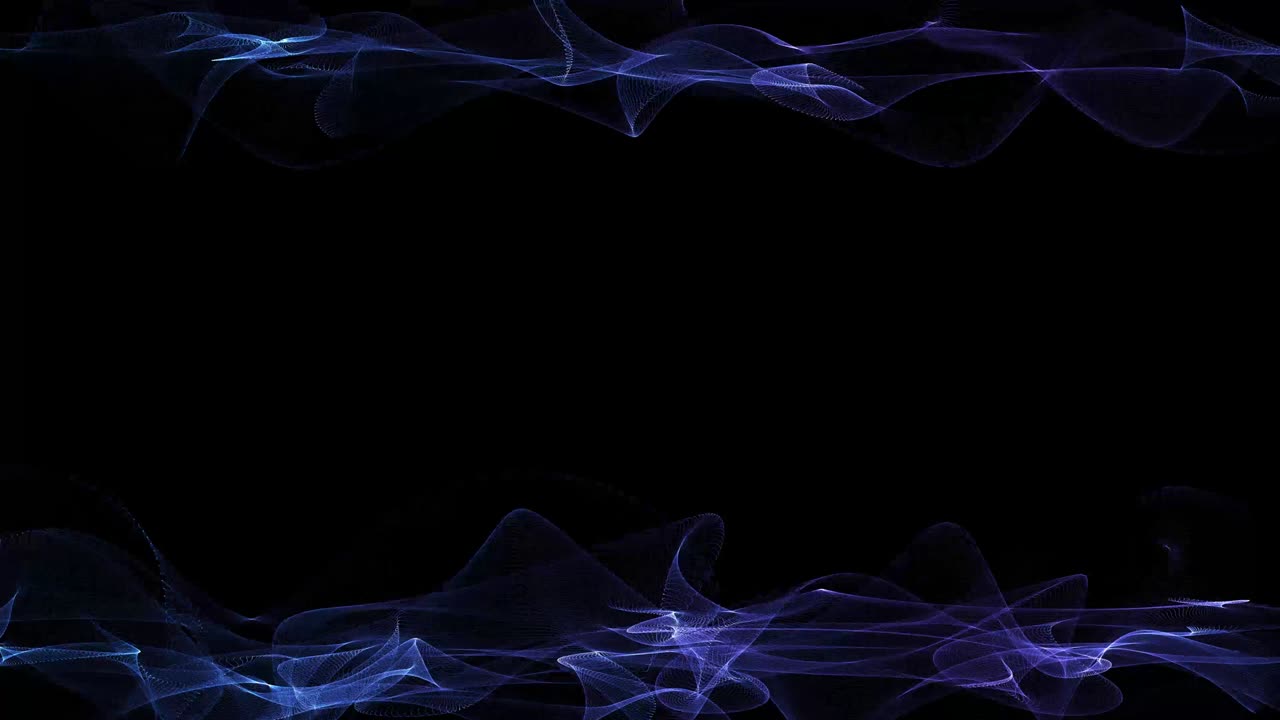 Abstract digital wave of particles blue color on black background. Concept of futuristic animation