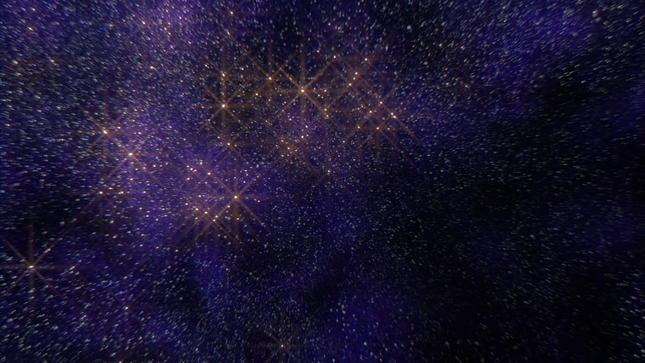 Fascinerande stiliserad galax med exploderande stjärnor och glödande nebulosor