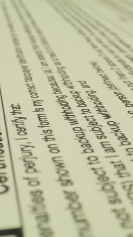 close-up view of printed document