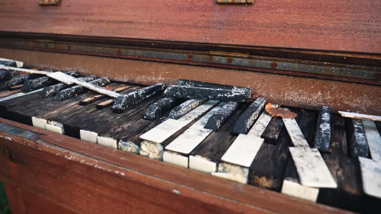 Broken Piano as Outdoor Art – Dreamers’ Quay, Close Up