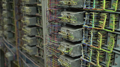 closeup of old vintage relay communication network technology