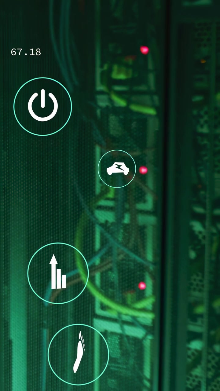 Vertical video: UI swapping icons, metrics updating causing ring moving for server monitoring