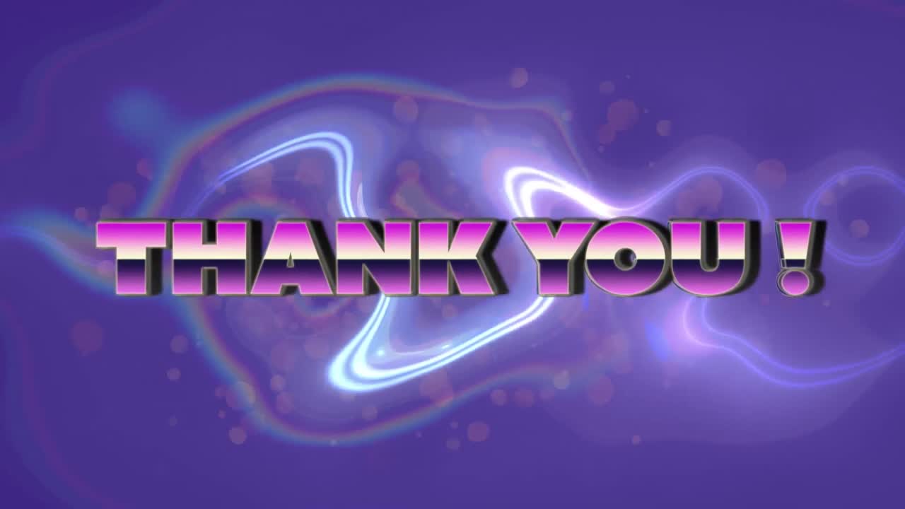 파란색, 반 ⁇ 이는, 액체 배경에 감사 텍스트의 애니메이션