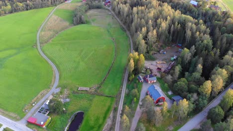 drone footage of country side in sweden