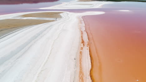 el lago salado rosado vista aérea