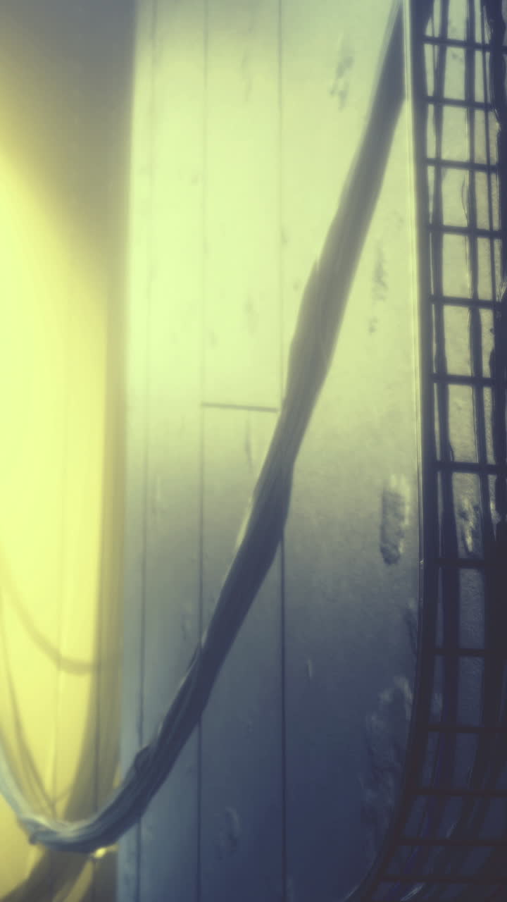 Mysterious corridor illuminated by soft yellow light in an industrial setting