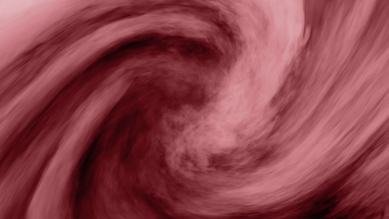 Red Abstract Fog Hurricane Twister Tornado Weather Vortex Twirling Spiral with Black Background. Fantasy Storm Cloud Formation 3D Render.
