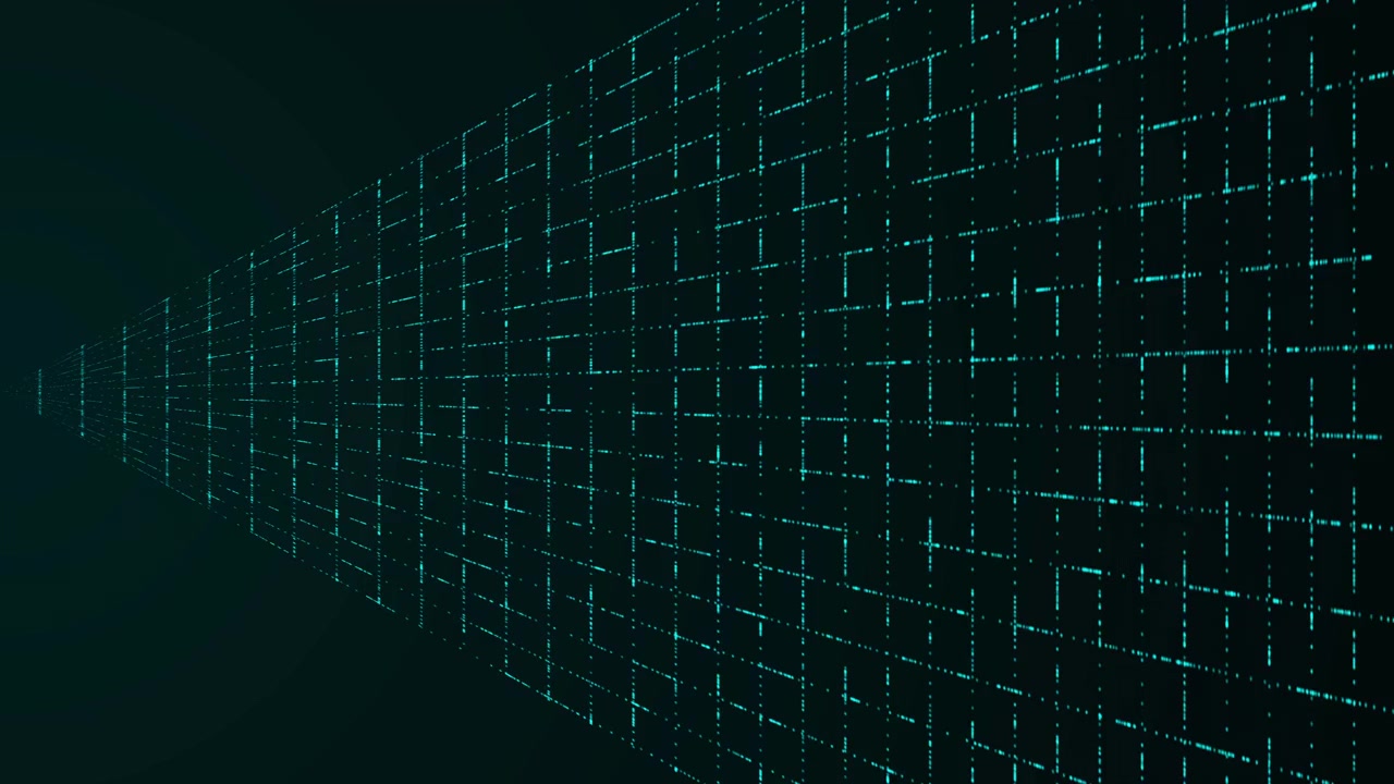 Abstract Digital Grid Background with Glowing Data Lines