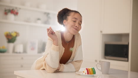 delicious cake, eating woman