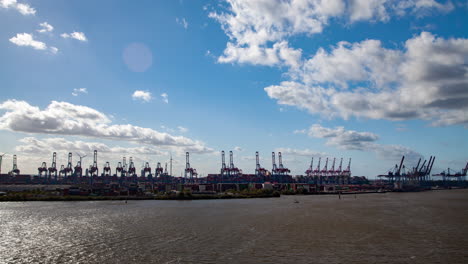 Hamburg-Harbor-Cranes-&-Container-Port