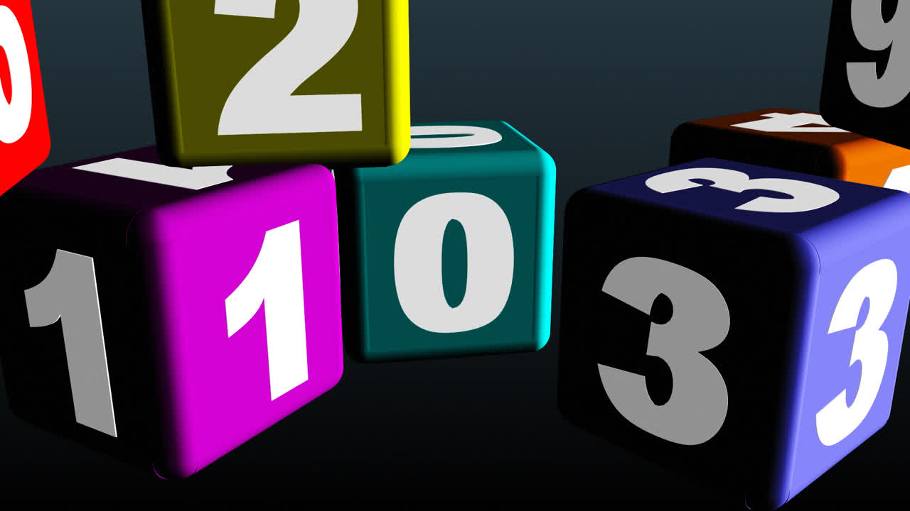 Colorful cube toys with numbers