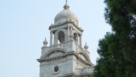 close-up of a white marble clock tower