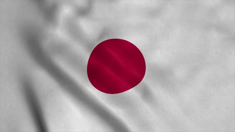 japanese flag waving in the wind. seamless loop with highly detailed fabric texture