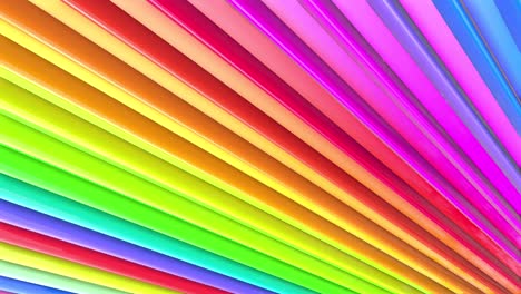 abstract 3d seamless bright background in 4k with rainbow tapes. rainbow multicolored stripes move cyclically in simple geometry cartoon creative style. looped smooth animation. 30