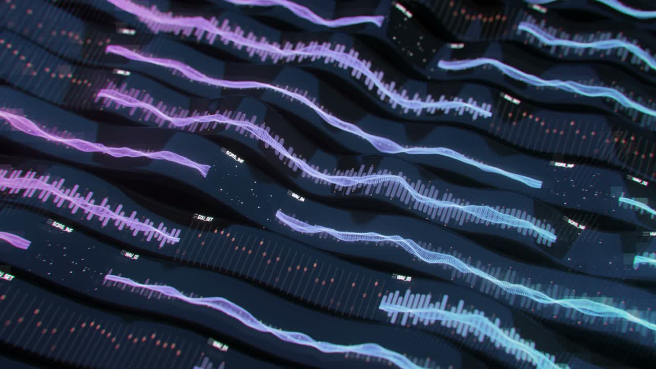 Sound equalizer 3D render seamless loop animation