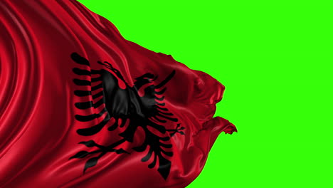 albanian flag on green screen