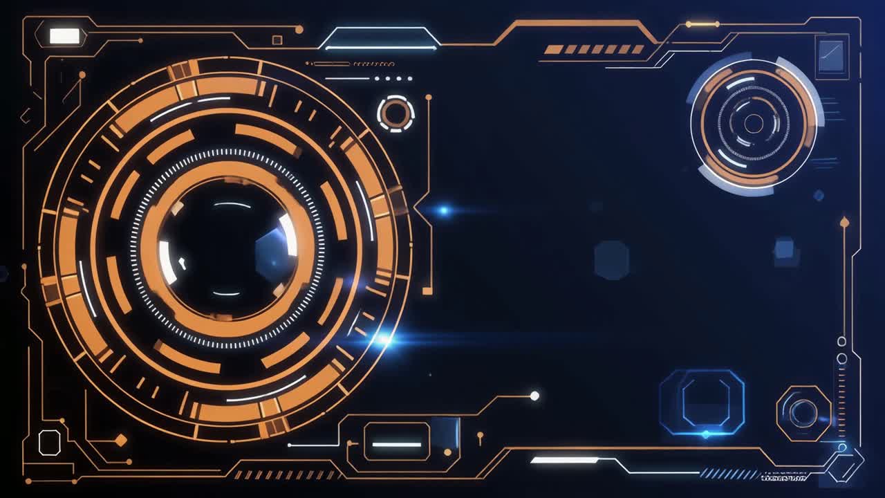 Futuristic Digital Interface Animation with HUD Elements