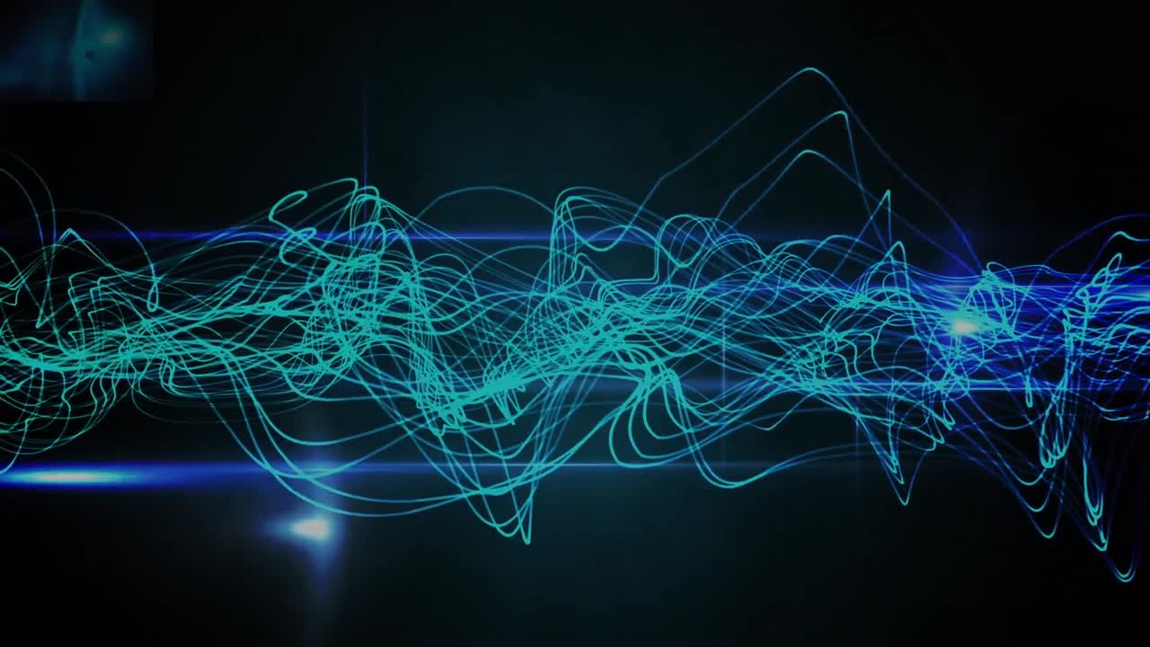 Animation of light trails on black background