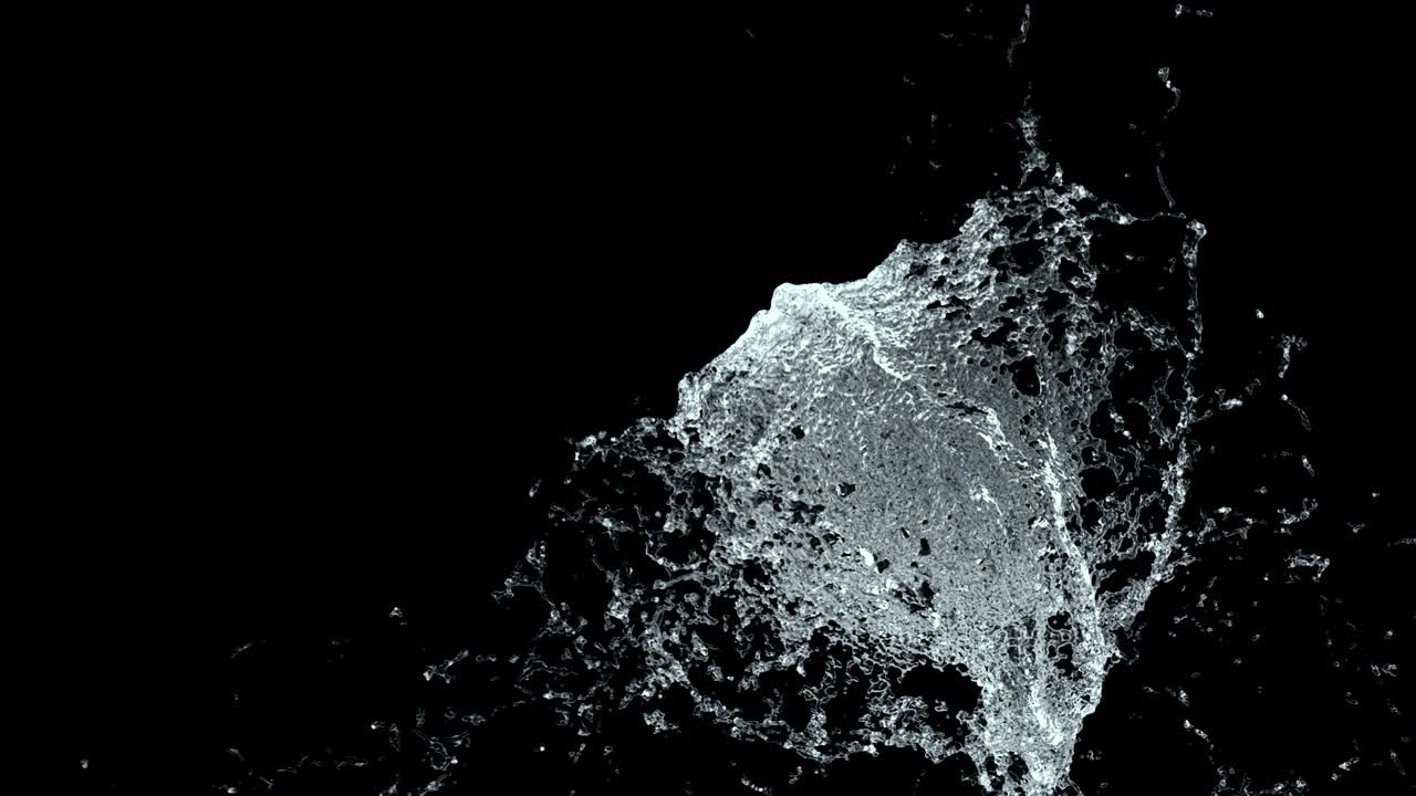 bucle de textura de cascada 4k con, aislado en negro con alfa.