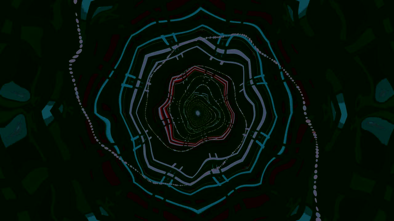 Experience a mesmerizing tunnel that features lively swirling patterns and colors moving seamlessly in a continuous loop. Ideal for creating a soothing ambiance or dynamic backdrop