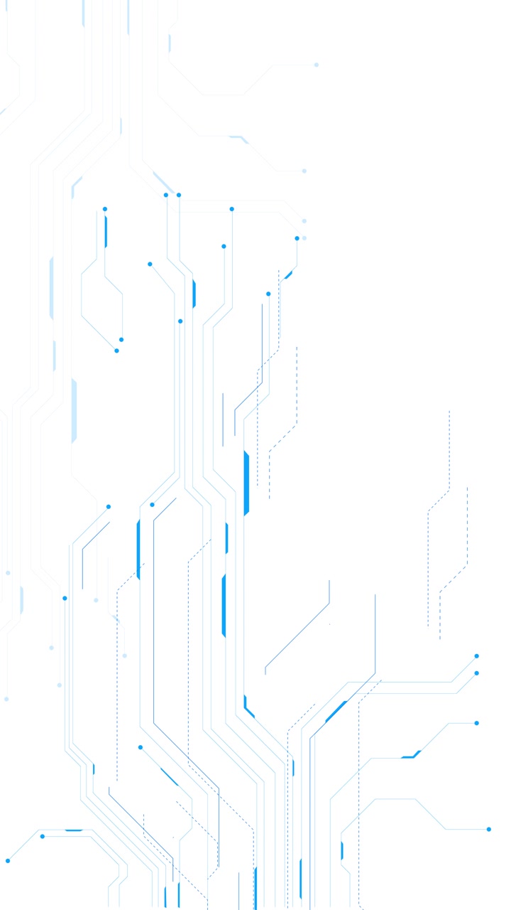 Minimal technology circuit lines bright white background blue nodes clean paths open space perfect