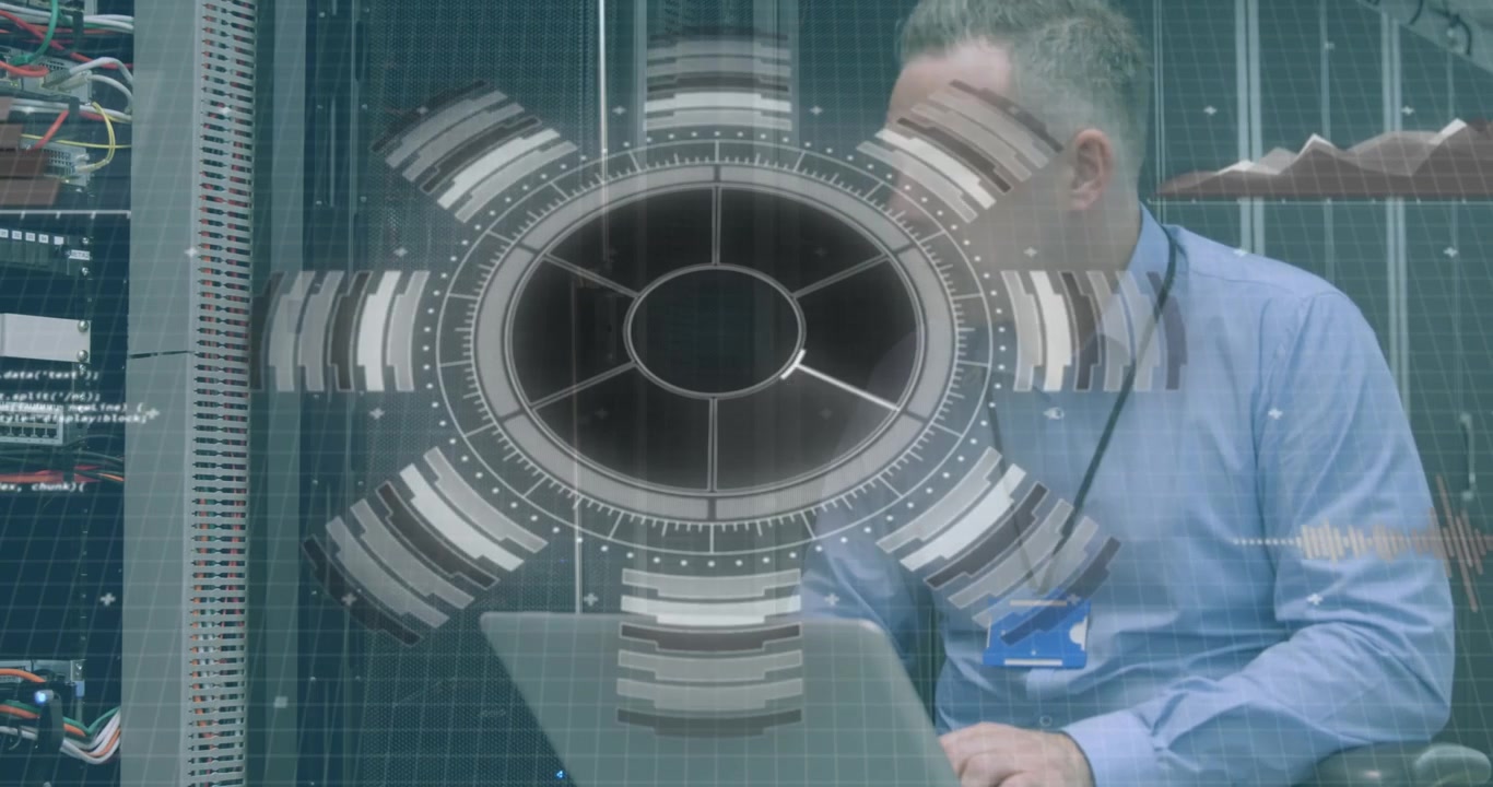Animazione di testo con globo e rete di connessioni