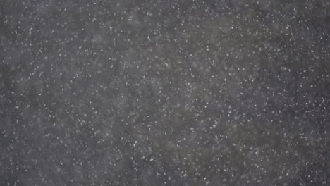 heavy snow blizzard falling in slow motion with a blurry dark background