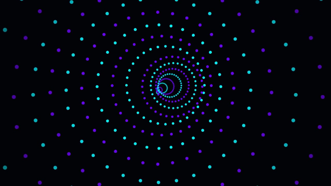 Abstract Animation of Concentric Circles of Glowing Dots