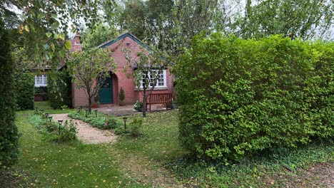 hedges and trees in the garden of the kilns, famous home of writer cs lewis in oxford, uk